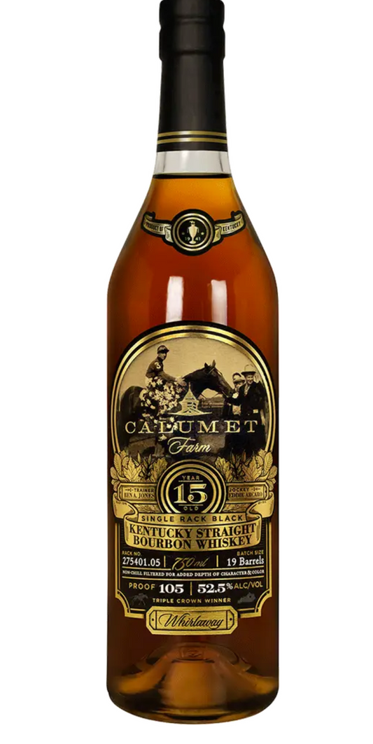 Calumet Farm Single Rack Black 15 Year Old Bourbon Whiskey